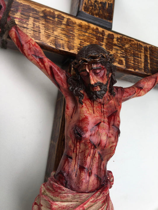 ✝️ Hand-Carved Blessed Jesus Crucifix