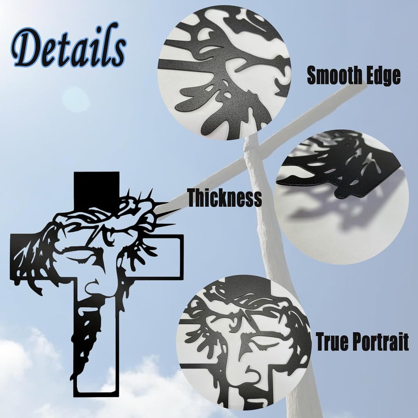 ✝️ Black Jesus Metal Wall Crucifix