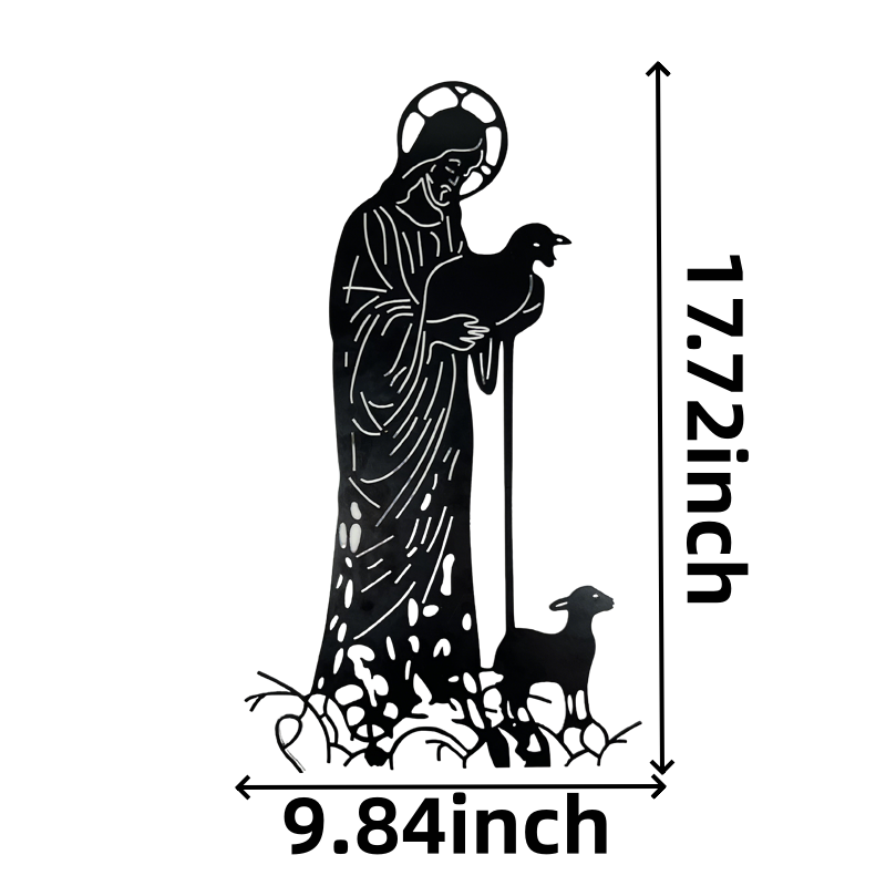 ✝️Jesus and Sheep Metal Sign- Outdoor for Yard & Patio🍂