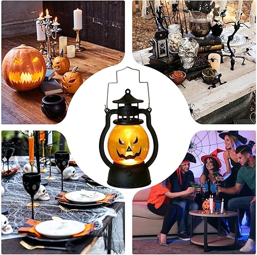 3-Pack Electric Pumpkin Lights - Safe, Flickering Porch Decor 🎃