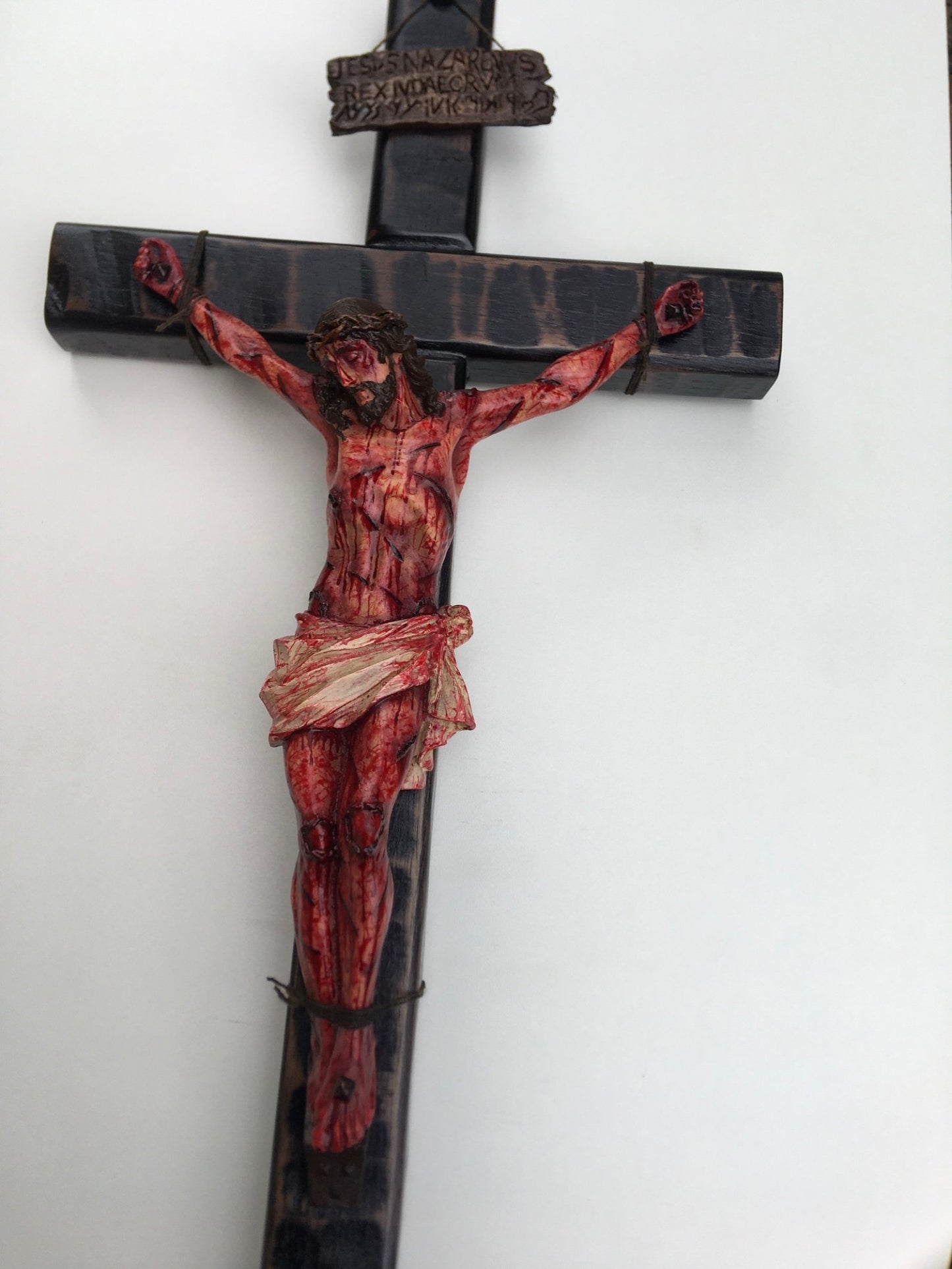Walnut Devotional Crucifix Handcrafted Sacred Edition
