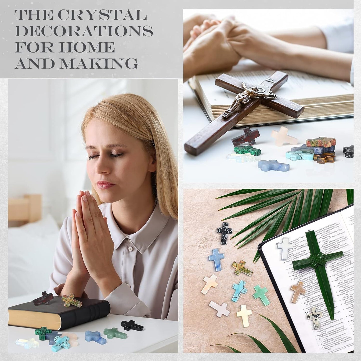 🎁 Faith & Blessing — 50pcs Crystal Cross DIY Charms for Jewelry & Gifts