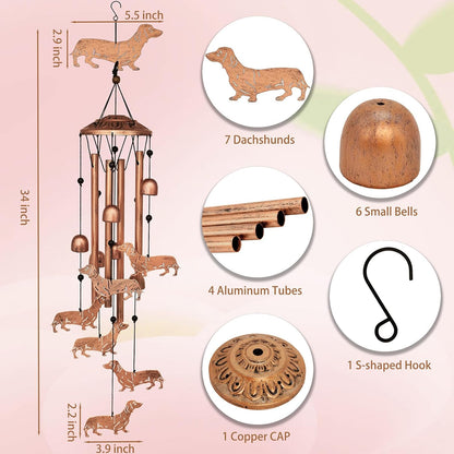 🐶 Dachshund Wind Chimes – Garden Gift🎉