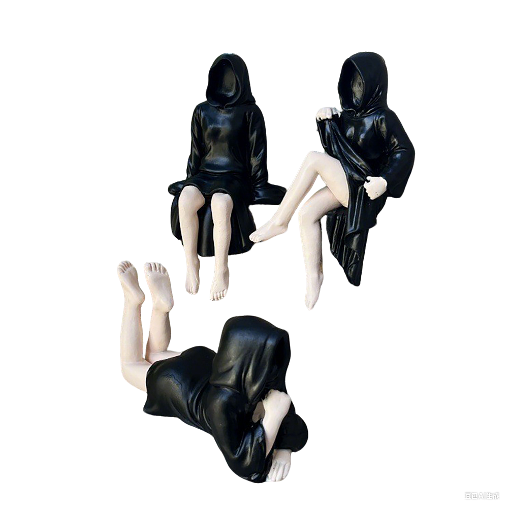 👻Death Queen Figurine – Spooky Black Robe Decor (4 Inch)🎃