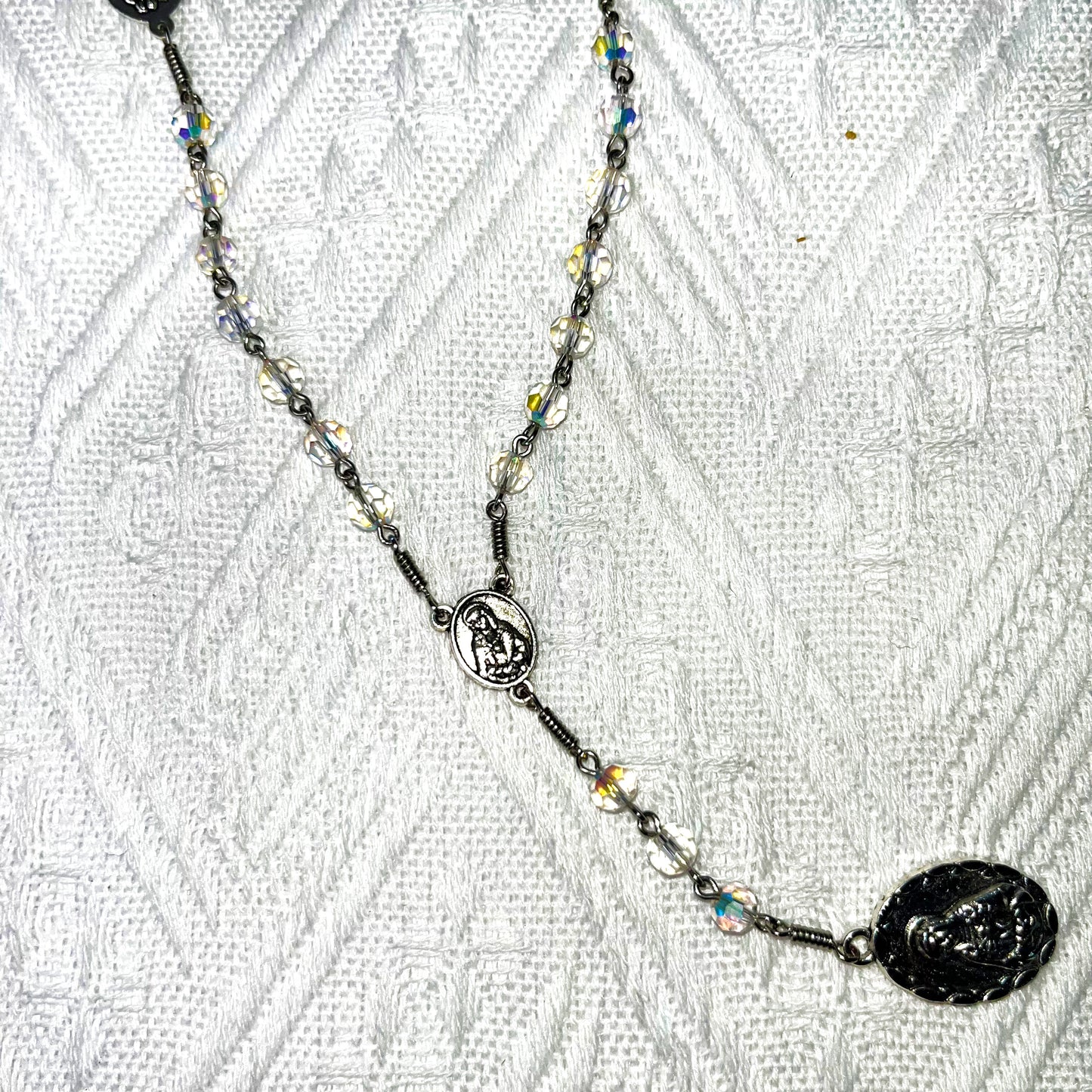 Sparkling Crystal Rosary – Our Lady of Guadalupe Medal