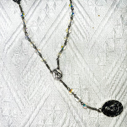 Sparkling Crystal Rosary – Our Lady of Guadalupe Medal