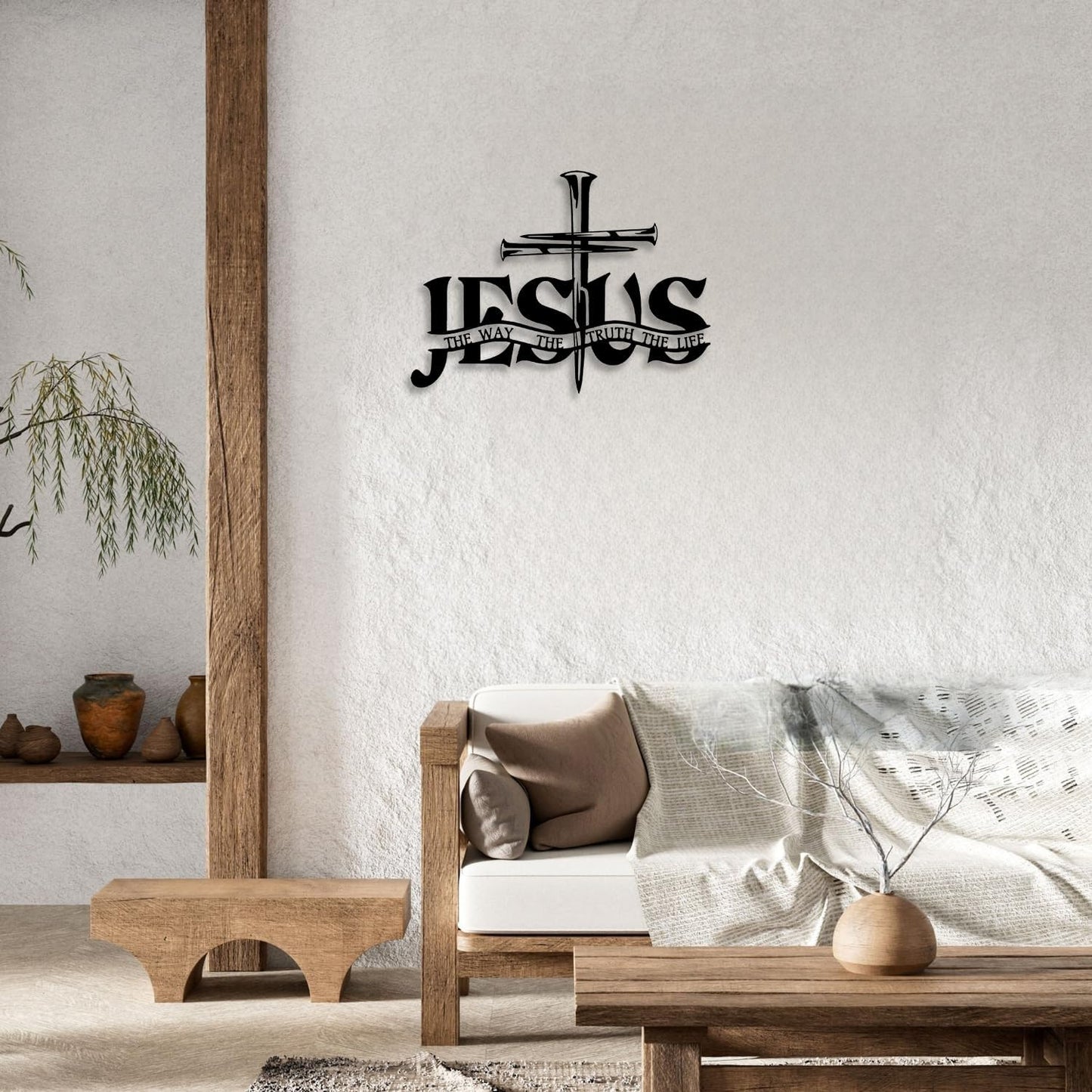 ✝️ Jesus & Truth Metal Wall Cross
