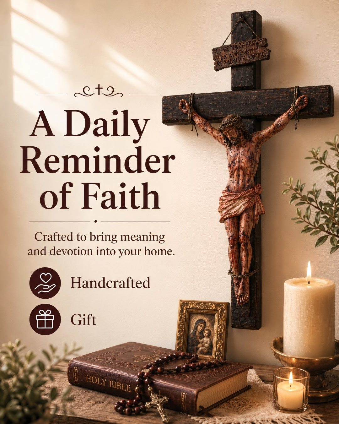 ✝️ Sacred Jesus Crucifix for Home Prayer & Reflection