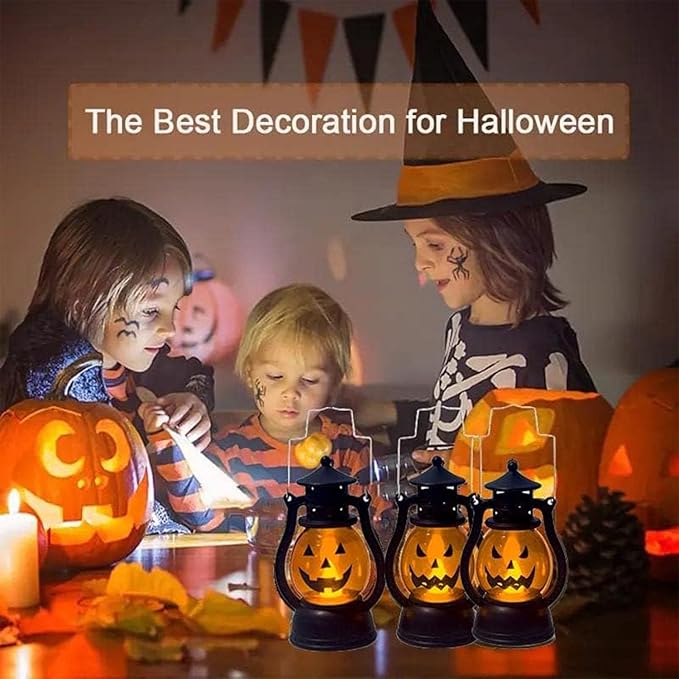 3-Pack Electric Pumpkin Lights - Safe, Flickering Porch Decor 🎃