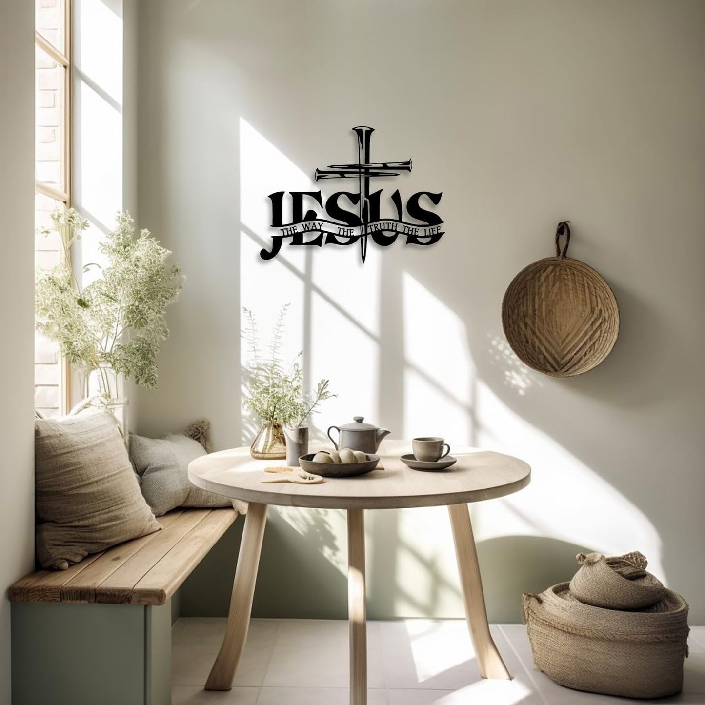 ✝️ Jesus & Truth Metal Wall Cross