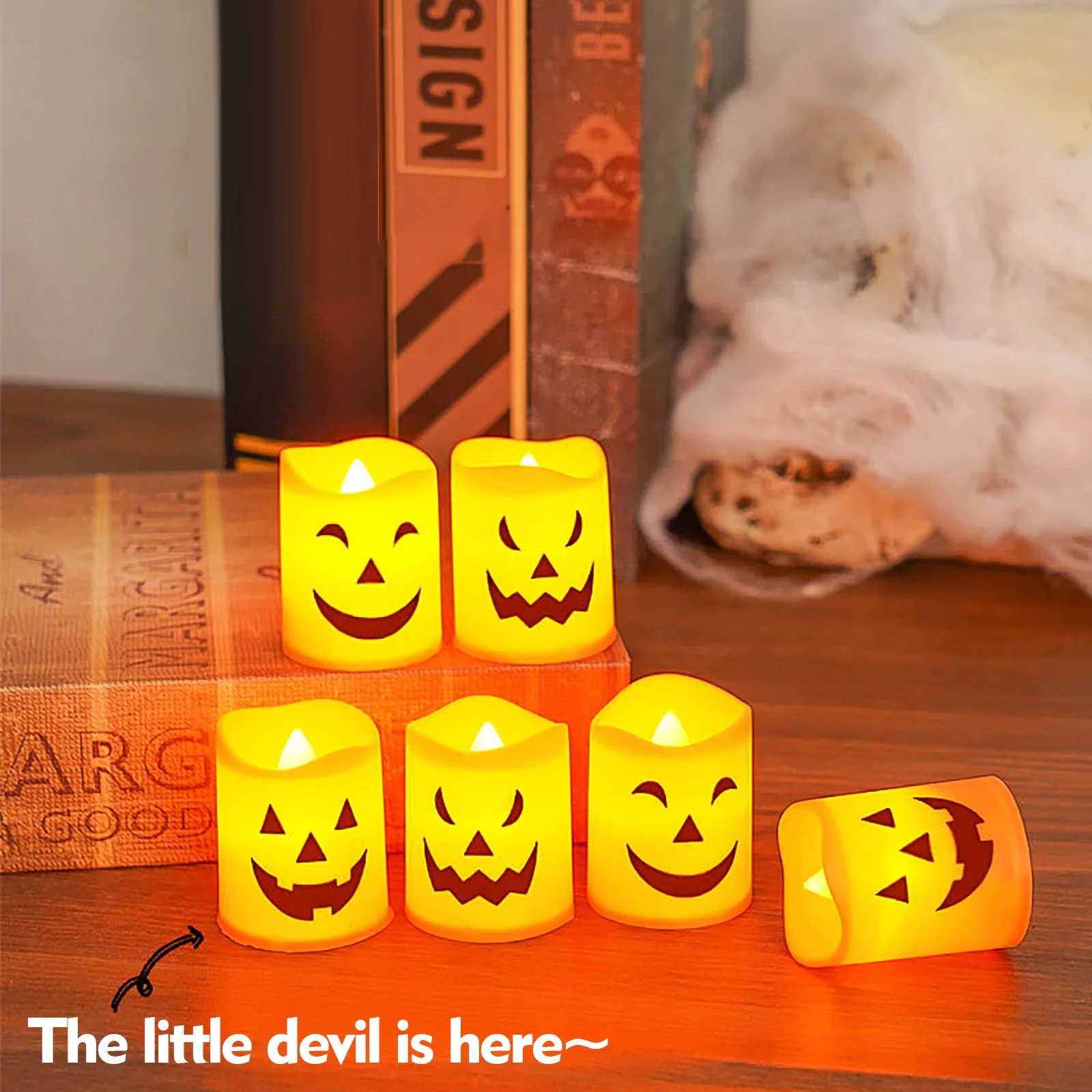 Flickering Pumpkin Candle Lights (6-Pack) - For Porch & Table 🎃