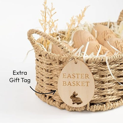 Easter Gifts He Is Risen, Wooden Resurrection Eggs Basket Stuffers For Adults