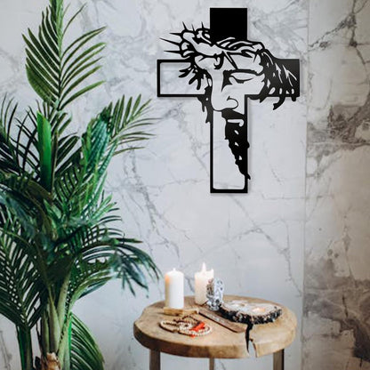 ✝️ Black Jesus Metal Wall Crucifix