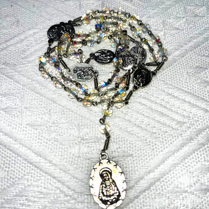 Sparkling Crystal Rosary – Our Lady of Guadalupe Medal
