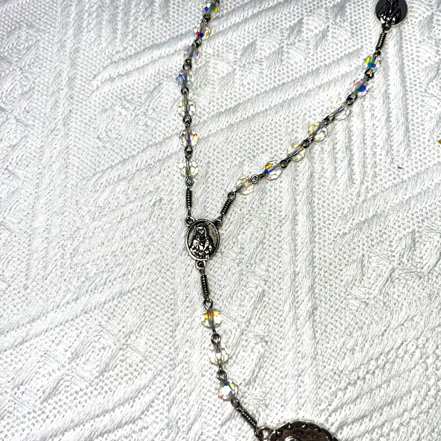 Sparkling Crystal Rosary – Our Lady of Guadalupe Medal