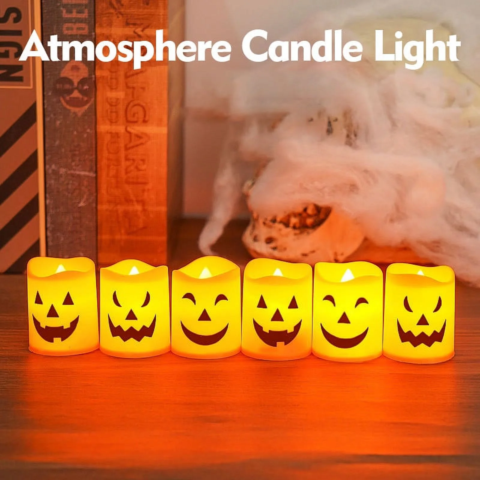 Flickering Pumpkin Candle Lights (6-Pack) - For Porch & Table 🎃