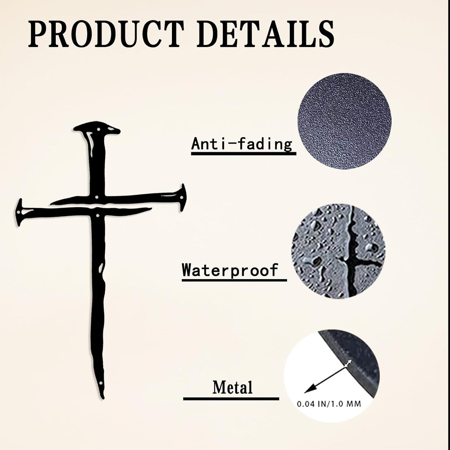 ✝️ Elegant Black Metal Cross Wall Art for Home & Church