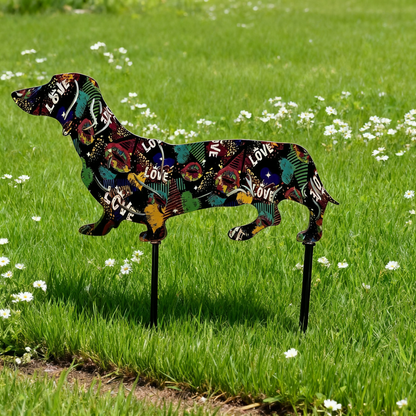 🐶Love Dachshund Metal Garden Ornament - Perfect for a Romantic Garden