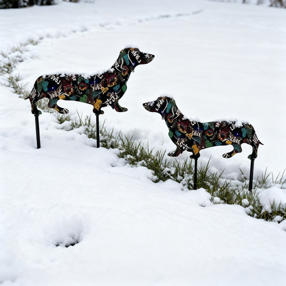 🐶Love Dachshund Metal Garden Ornament - Perfect for a Romantic Garden