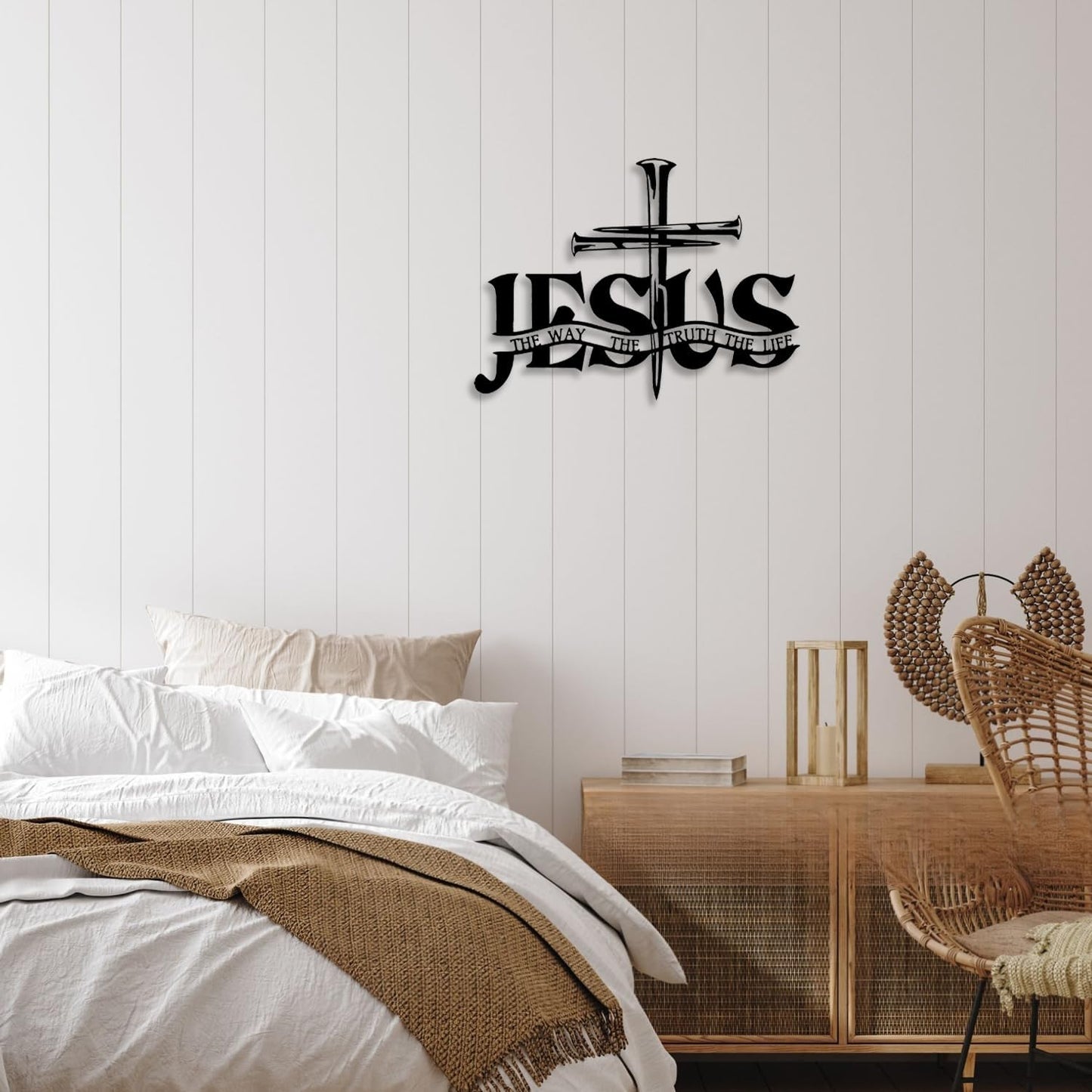 ✝️ Jesus & Truth Metal Wall Cross