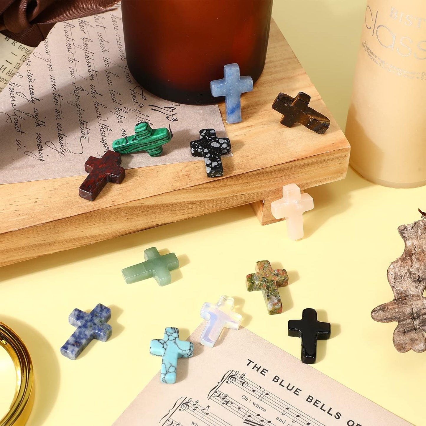 🎁 Faith & Blessing — 50pcs Crystal Cross DIY Charms for Jewelry & Gifts