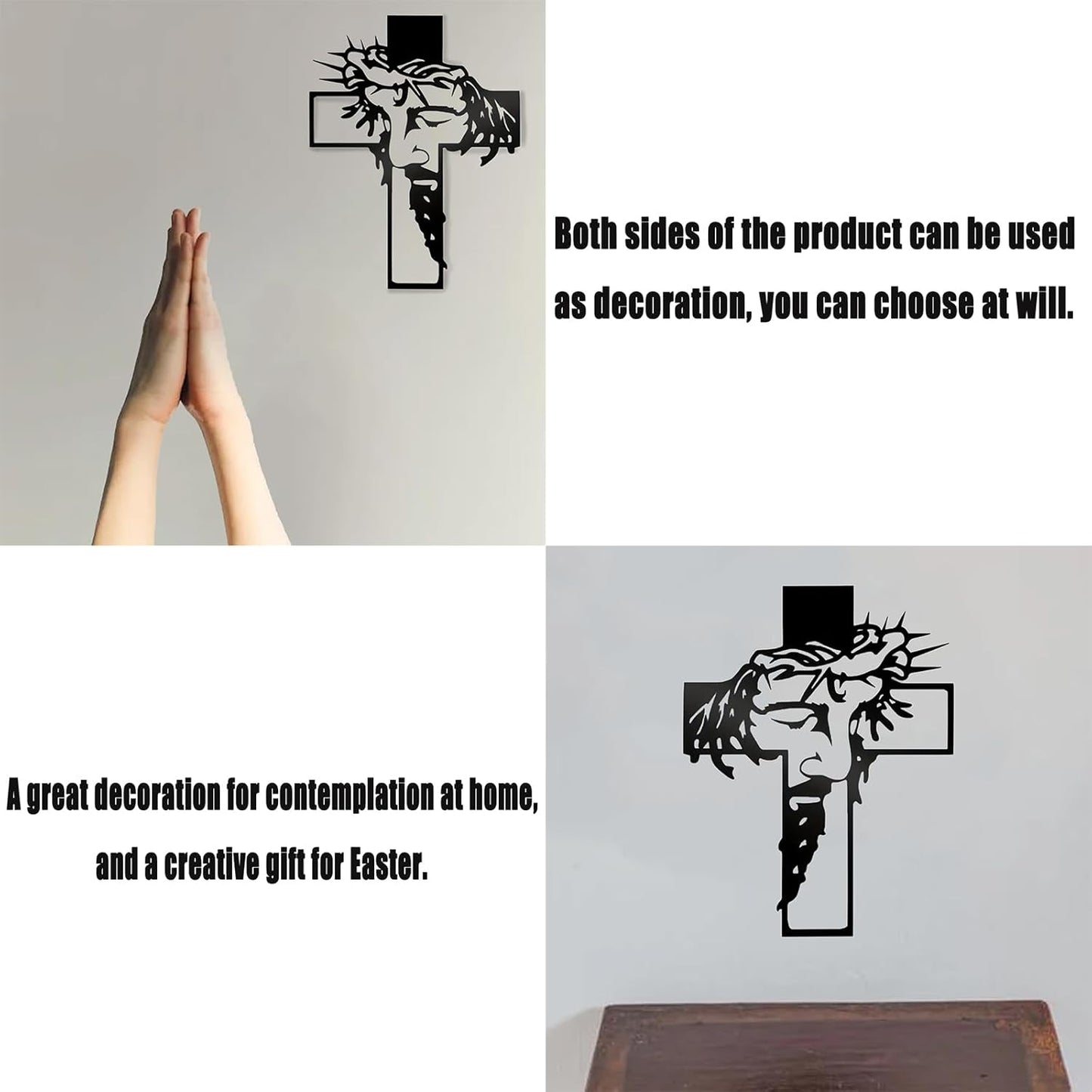 ✝️ Black Jesus Metal Wall Crucifix
