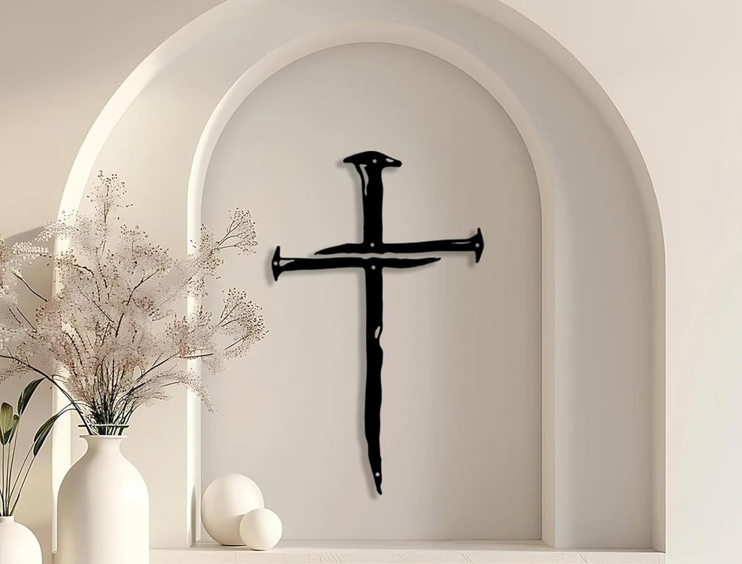✝️ Elegant Black Metal Cross Wall Art for Home & Church