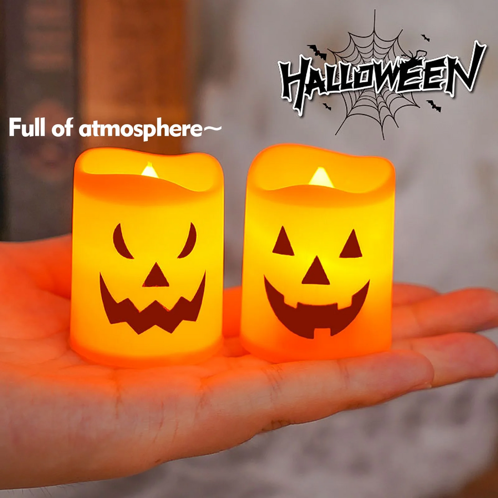 Flickering Pumpkin Candle Lights (6-Pack) - For Porch & Table 🎃