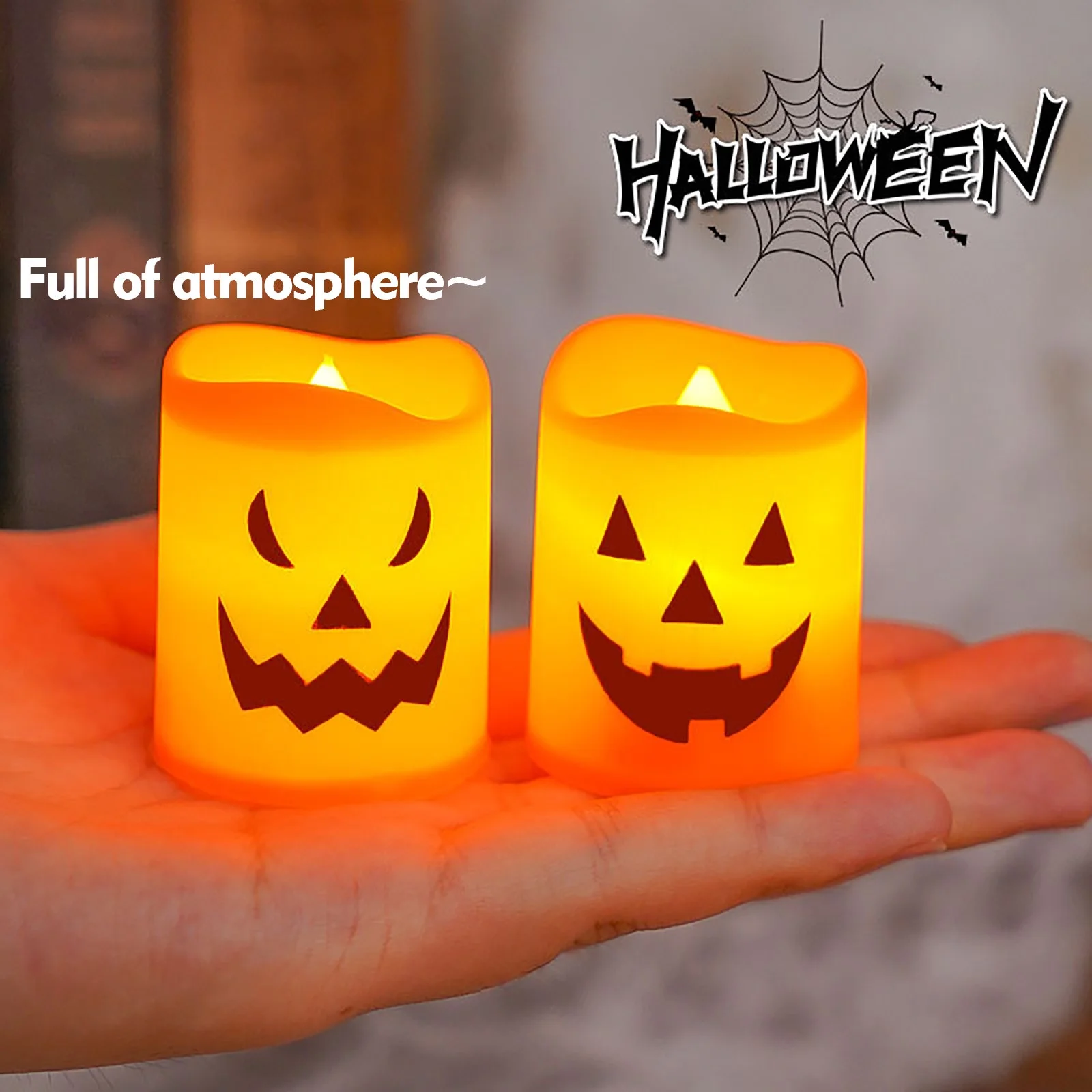 Flickering Pumpkin Candle Lights (6-Pack) - For Porch & Table 🎃