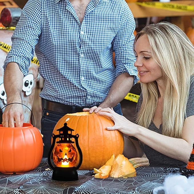 3-Pack Electric Pumpkin Lights - Safe, Flickering Porch Decor 🎃