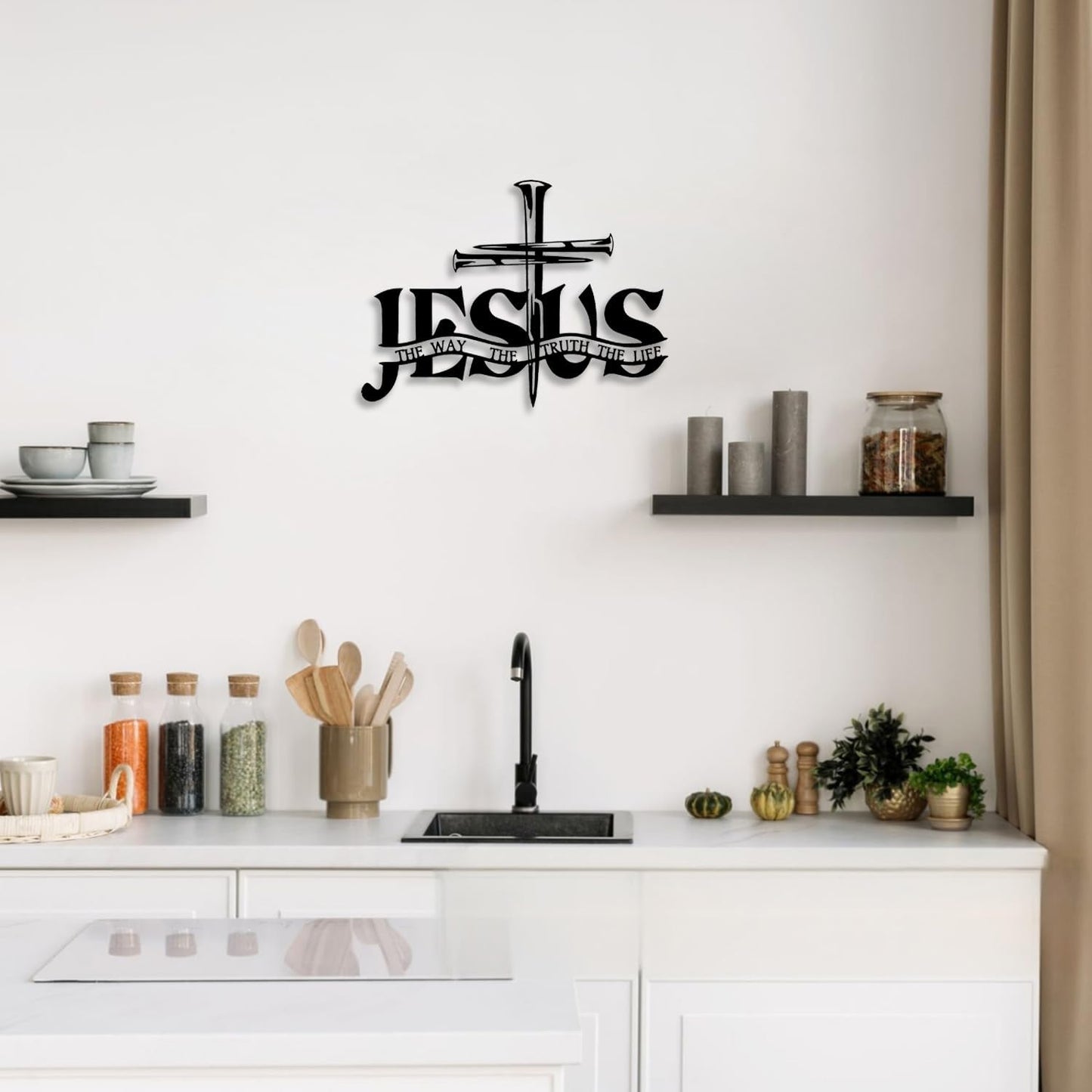 ✝️ Jesus & Truth Metal Wall Cross