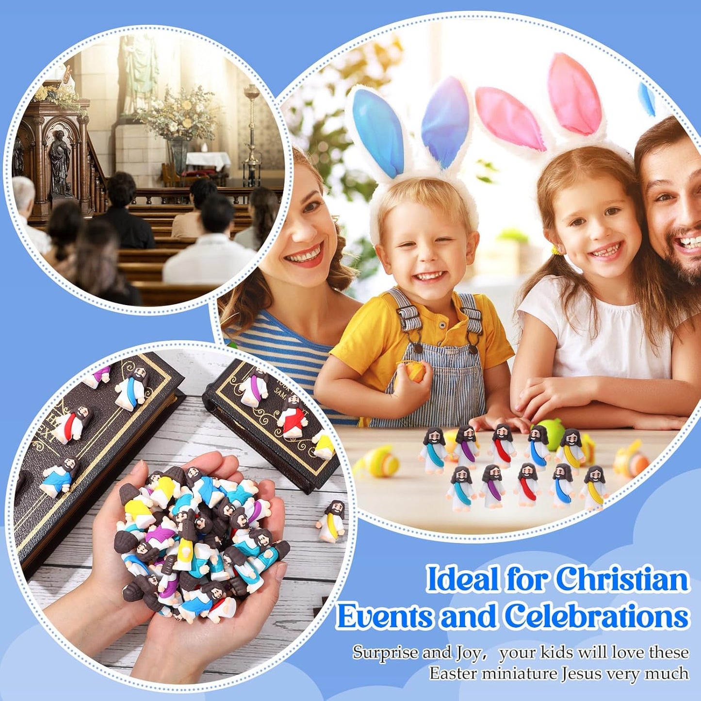 Pocket-Sized Blessing - Mini Jesus Figurines for Easter Stuffers & Inspirational Gifts