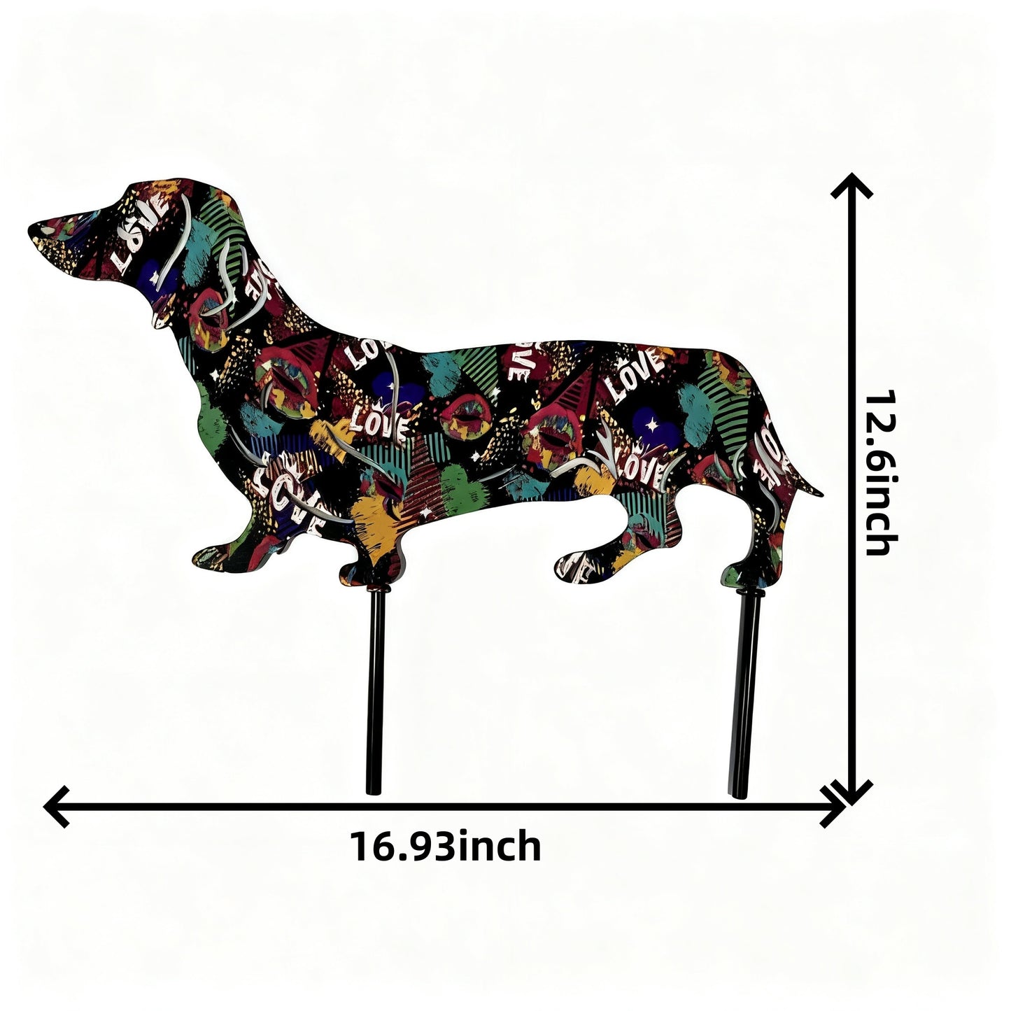 🐶Love Dachshund Metal Garden Ornament - Perfect for a Romantic Garden
