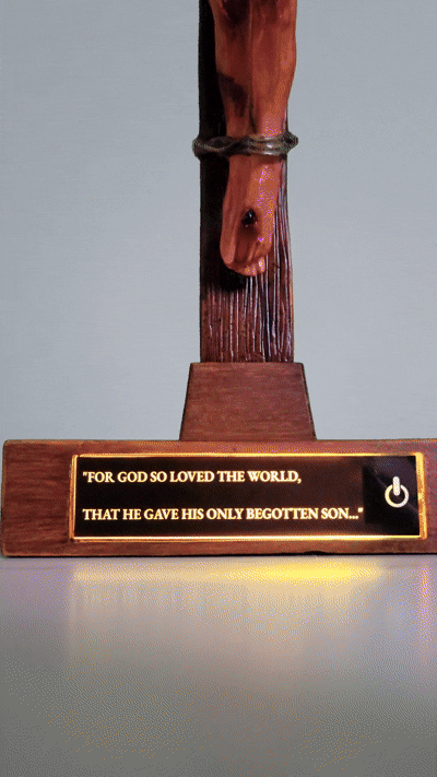 ✝️ Hand-Carved Calvary Crucifix – Sacred Heart Altar Set with Blessing Certificate.