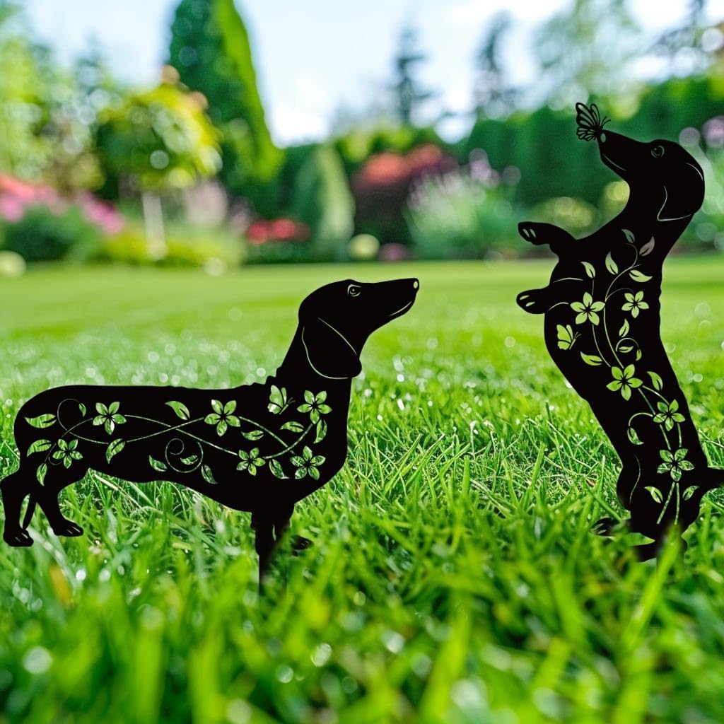 🐾Dachshund Metal Garden Stakes - Rust Proof Outdoor Dog Decor for Yard & Patio🍂