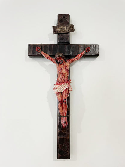 Hand-Carved Calvary Crucifix – Blessed Gift for Home & Prayer