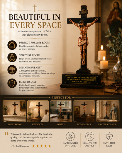 ✝️Fait main - Crucifix réaliste du Christ.