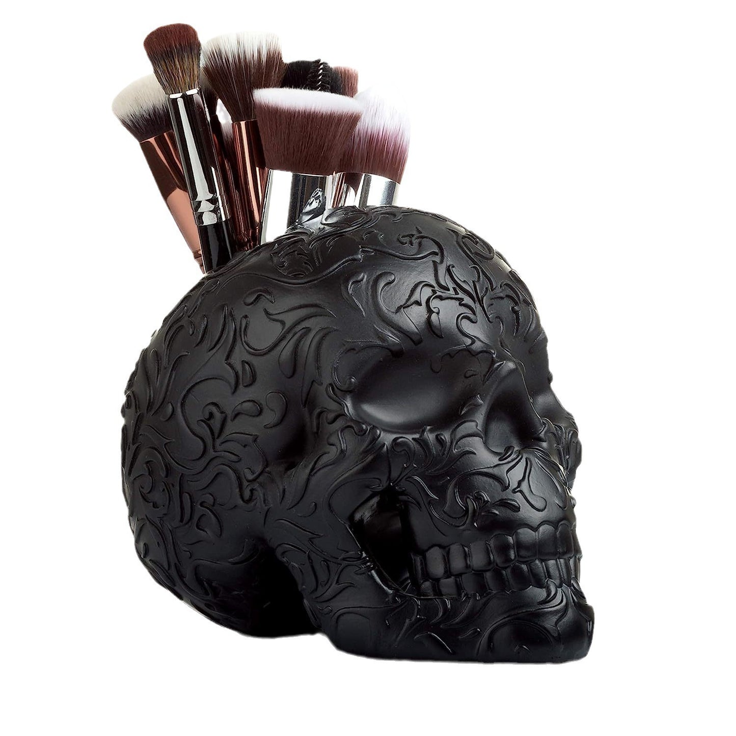 Skull Makeup Brush Holder, Pen Holder, Vanity, Desk, Office Organizer, Stationary, Decor Planter