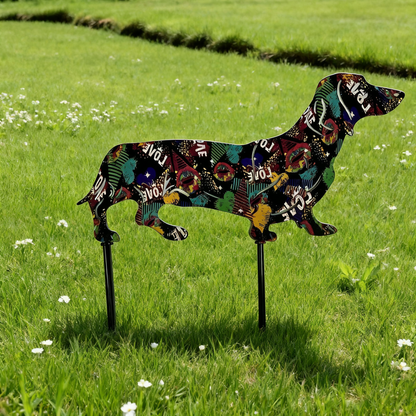 🐶Love Dachshund Metal Garden Ornament - Perfect for a Romantic Garden
