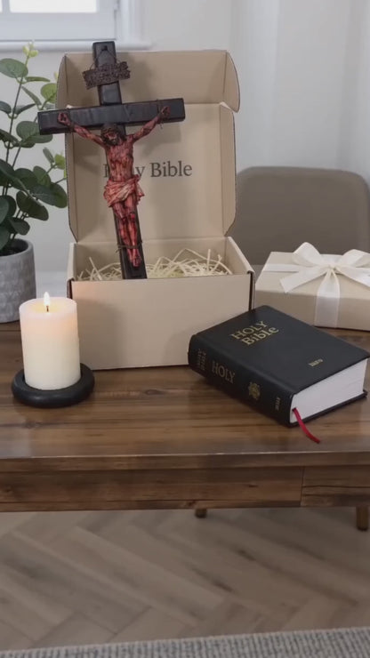 ✝️ Crucifix Sacré de Jésus pour Prière & Réflexion à la Maison