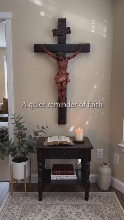 ✝️ Crucifix Sacré de Jésus pour Prière & Réflexion à la Maison