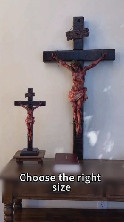 ✝️ Crucifix Sacré de Jésus pour Prière & Réflexion à la Maison