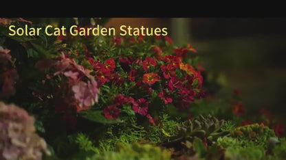 🌼 Handcrafted Solar Garden Cat 🐾 – Whimsical Outdoor Decoration