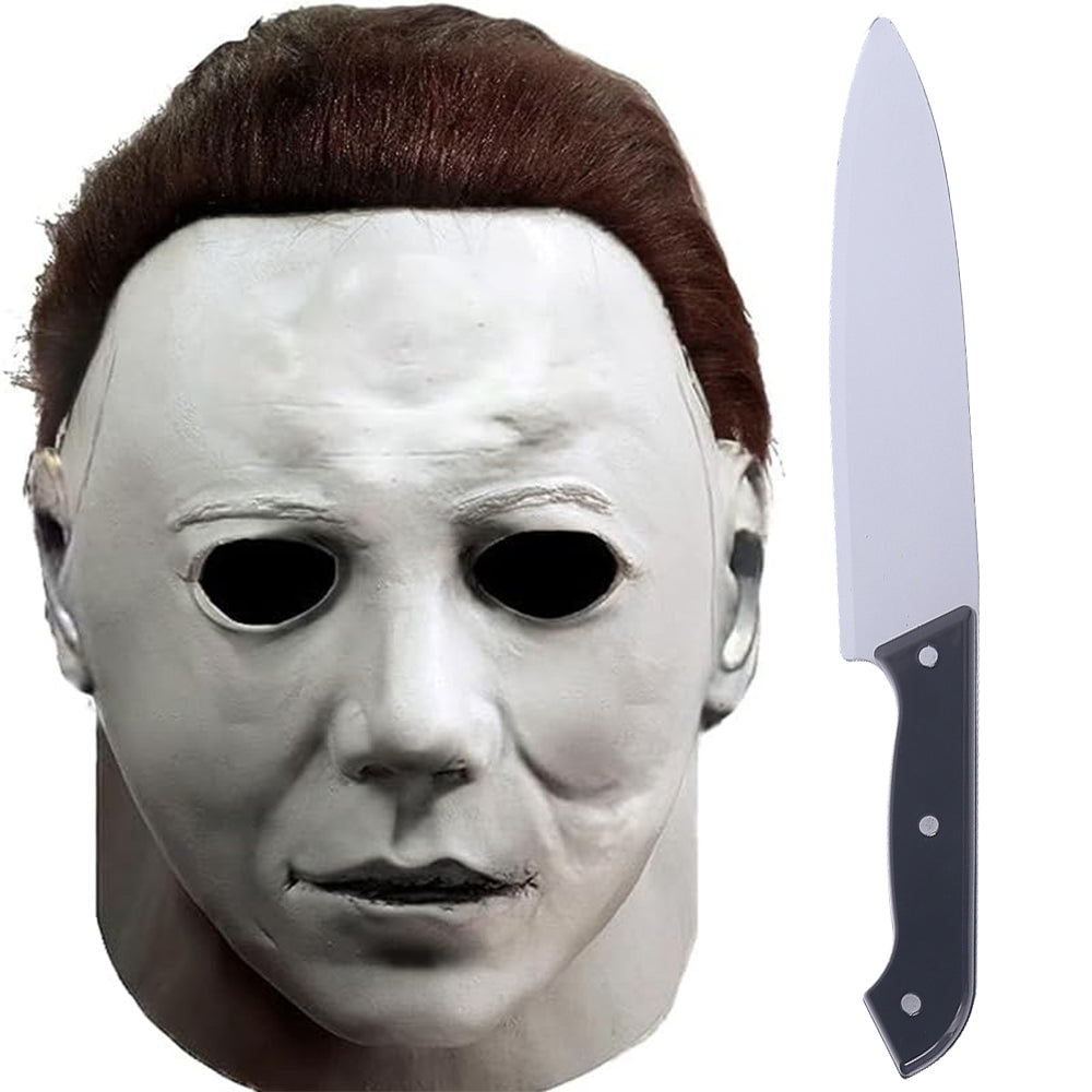 Michael Myers Mask + Knife Prop – Halloween Horror Set