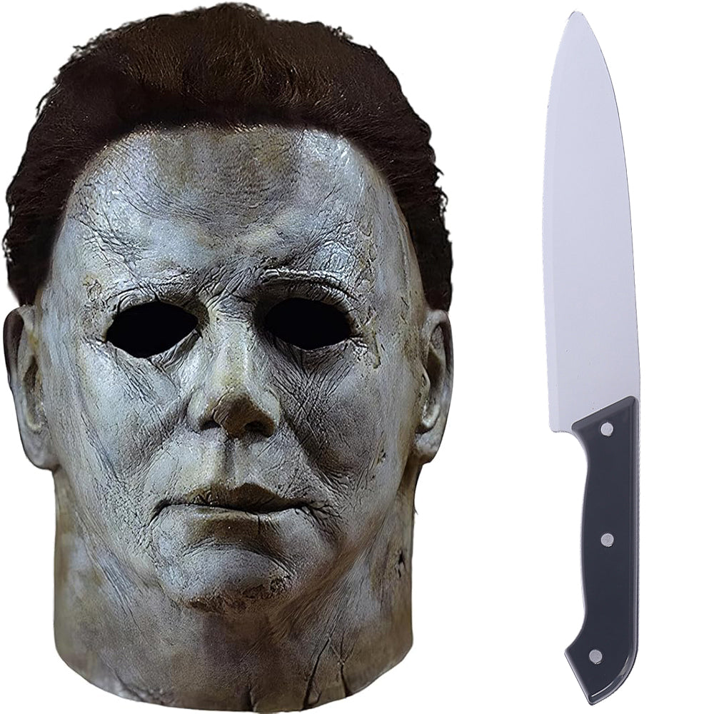 Michael Myers Mask + Knife Prop – Halloween Horror Set