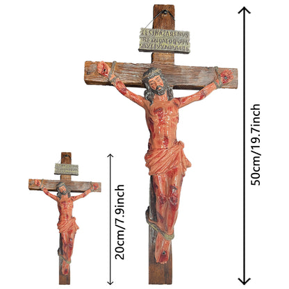 ✝️ Hand-Carved Calvary Crucifix – Blessed Gift for Home & Prayer